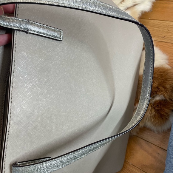Kate Spade Taupe Tote with Metallic Straps - Picture 8 of 10